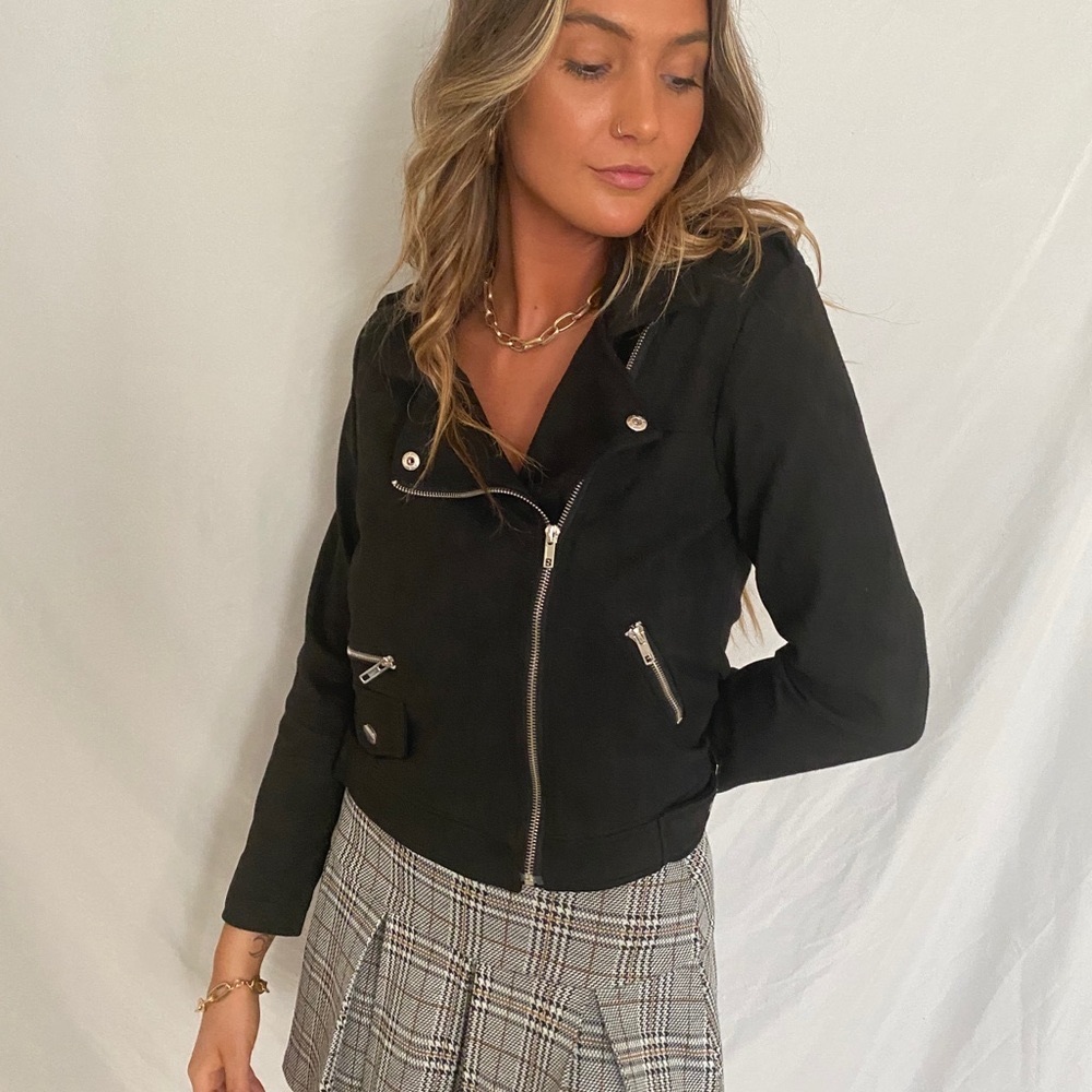 Vegan Suede Moto Jacket